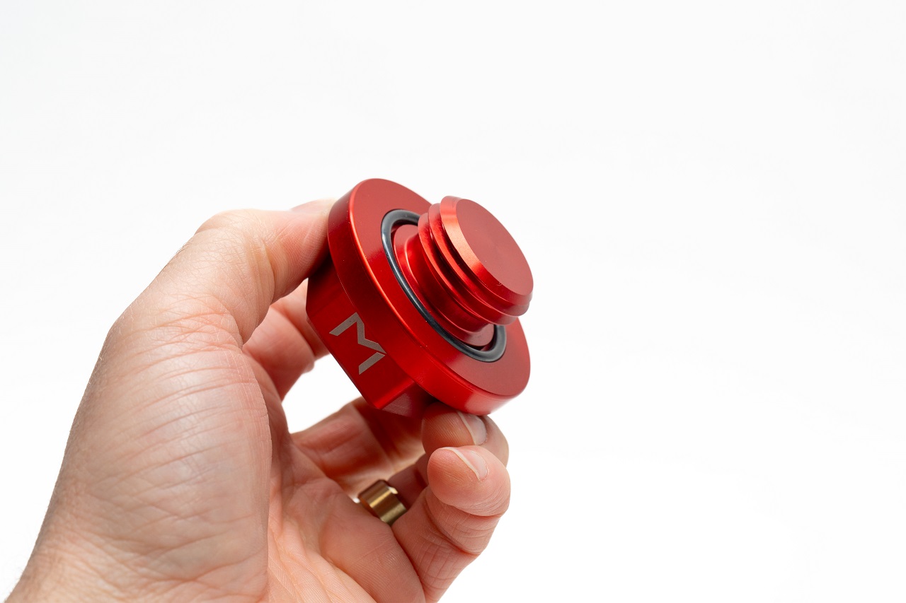 Redline Red Cap in hand