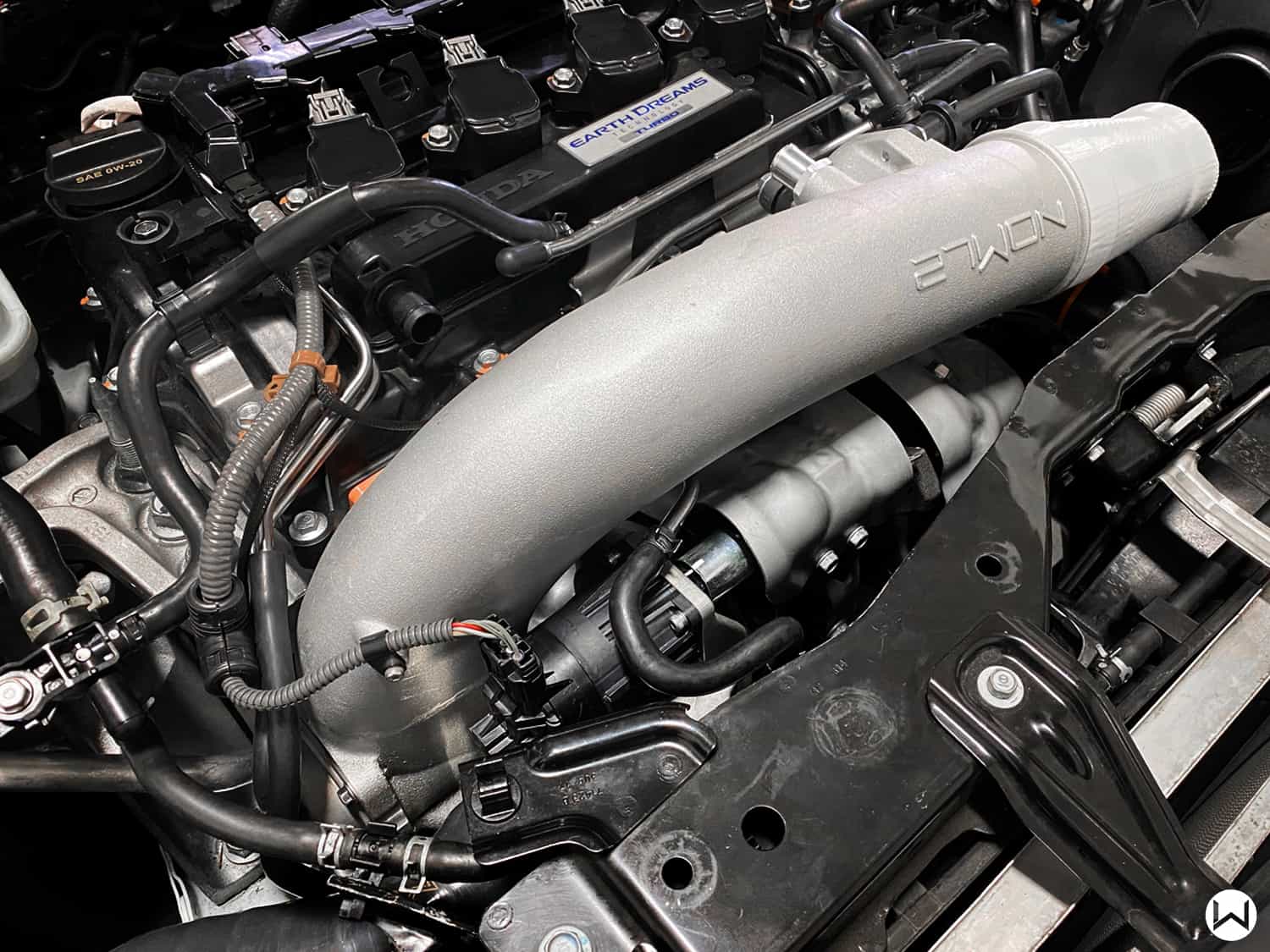 27WON-turbo-inplet-pipe-installed-in-2018-honda-civic-si-engine-bay