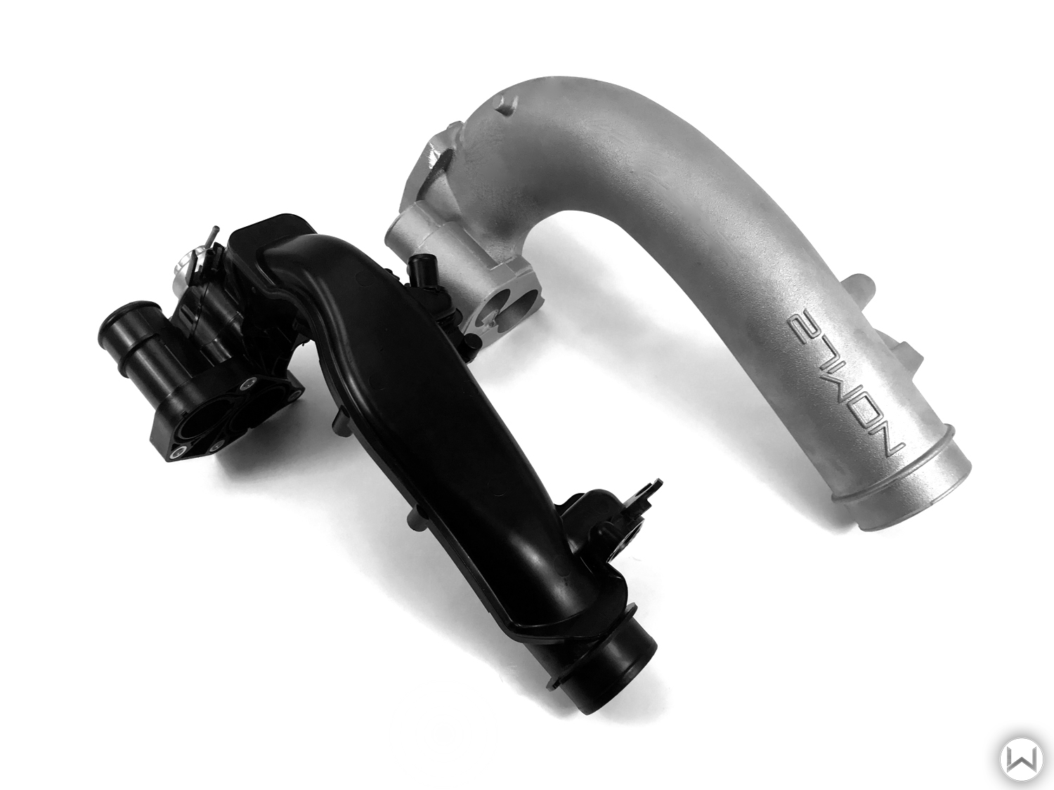 OEM-honda-plastic-turbo-inlet-pipe-next-to-27WON-aftermarket-unit