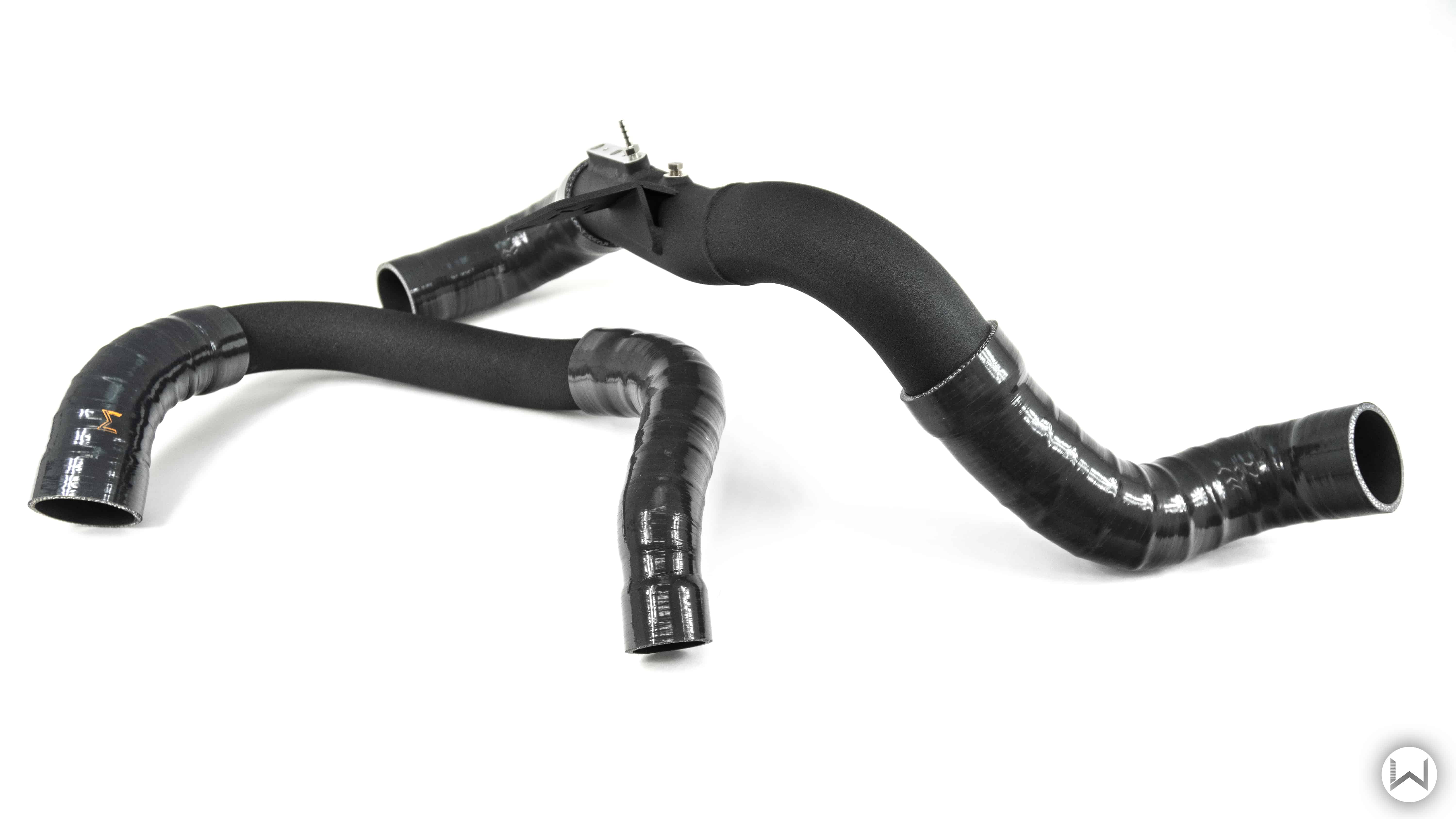 Turbo Intercooler Piping Kit With BOV Adapter For 88-00 Honda Civic – Black Aluminum/Silicone, 5 Pipes, Clamps