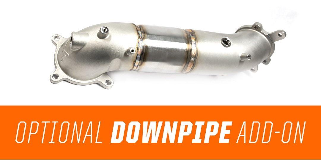 Our optional Downpipe make this the only turboback on the market from a single brand!