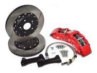 Front calipers, rotors, lines, and hardware make this a complete front Big Brake Kit for your AP1 & AP2 Honda S2000
