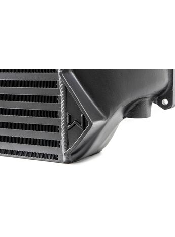 Larger 10.3mm intercooler core runners decrease pressure drop and increase cooling efficiency