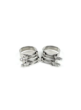 Stainless steel T-bolt clamps included with every kit