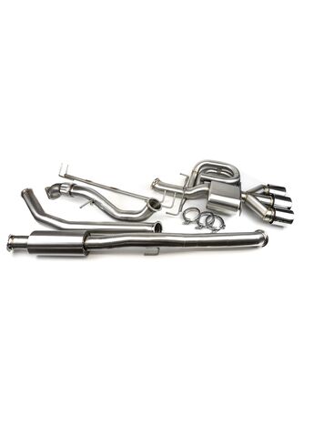 100% T304 Stainless Steel from downpipe to tips