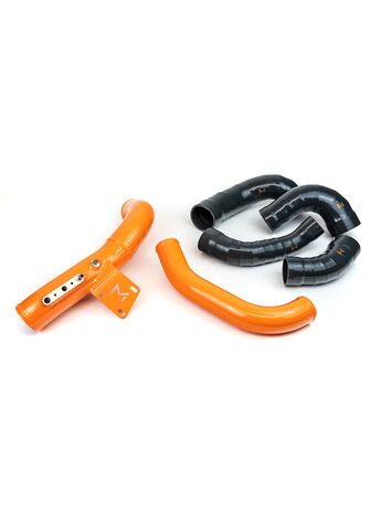 Signature Orange powdercoated pipes to add some flare under the engine bay