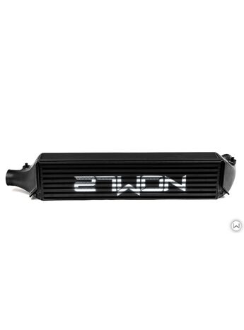 Large charge air runners with optimized fin density provide an increase in power
