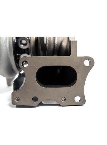 Exhaust gases enter the hot side of the turbo and large turbine wheels allow for massive top end power