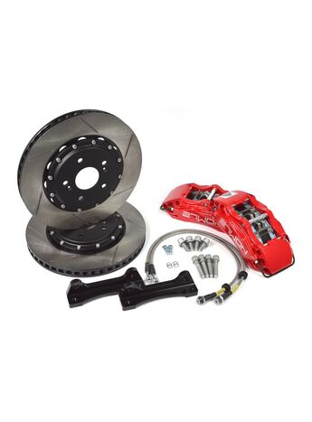 Front calipers, rotors, lines, and hardware make this a complete front Big Brake Kit for your AP1 & AP2 Honda S2000