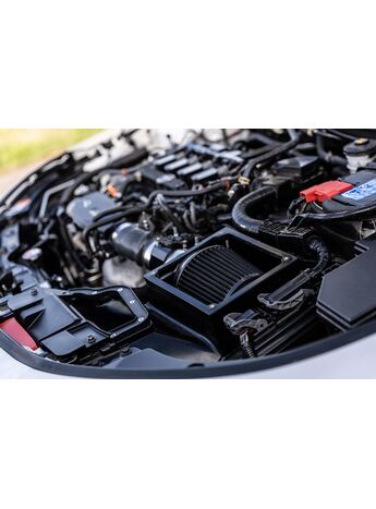With our intake, you can run with the lid on or off. Off means more fun turbo noises