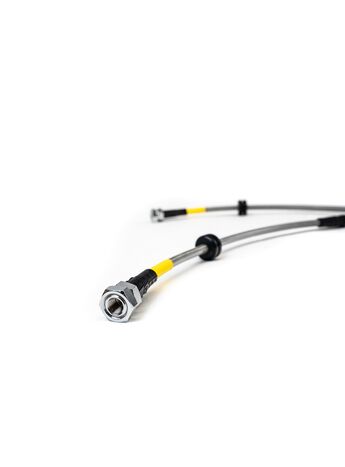 Braided Stainless Steel brake lines for a firmer and more consistent pedal feel