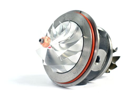 A new performance Center Housing Rotating Assembly (CHRA) is used to allow the use of larger bearings and higher cooling capacity
