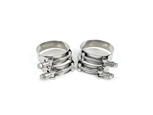 Stainless steel T-bolt clamps included with every kit