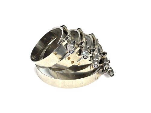 No Worm Gear Clamps Here! Stainless Steel T-Bolt Clamps provide superior strength and durability, plus they look great in your engine bay.
