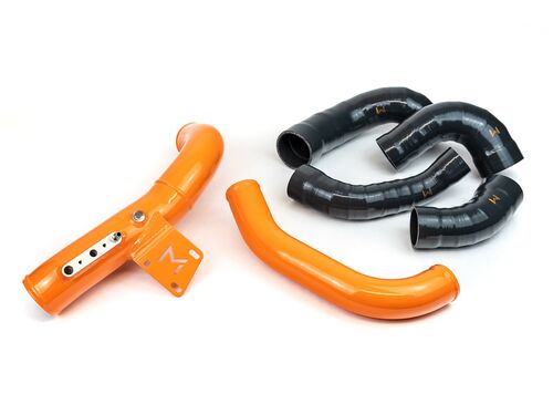 Signature Orange powdercoated pipes to add some flare under the engine bay