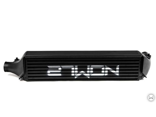 Large charge air runners with optimized fin density provide an increase in power