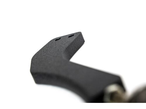 Made from billet aluminum and finished in a black powder coat for a stealth look