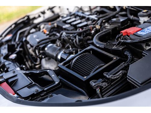 With our intake, you can run with the lid on or off. Off means more fun turbo noises