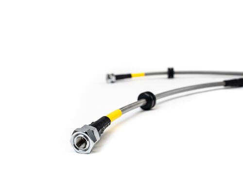 Braided Stainless Steel brake lines for a firmer and more consistent pedal feel