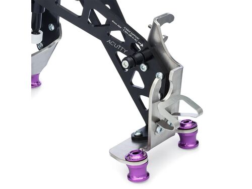 ACUITY Honda Civic short shifter adjustment mechanism and purple anodized hardware