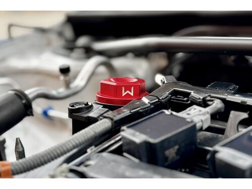 Redline Red Billet Oil Cap on FC