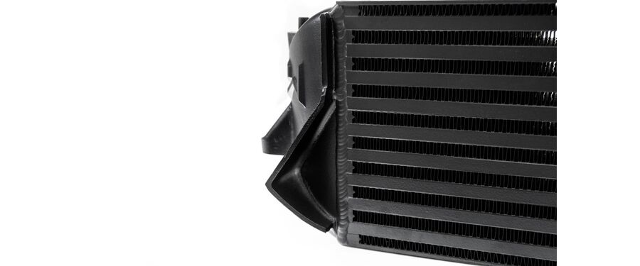 Casted air baffles on the outside of each endtank are intended to keep the air entering your grill directed through the core and radiator