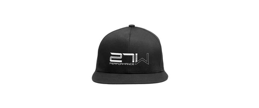 Clean 27W embroidery on the front