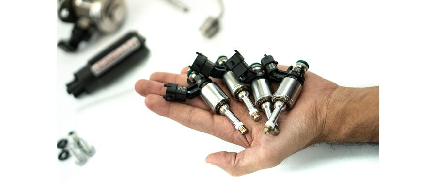 Upgraded fuel injectors flow 20% more than stock