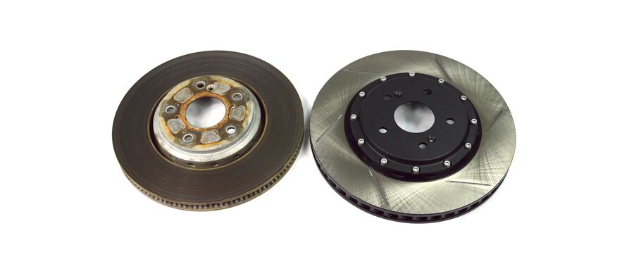 Increased diameter and thickness improve thermal capacity and braking performance vs the SI OEM brake rotors