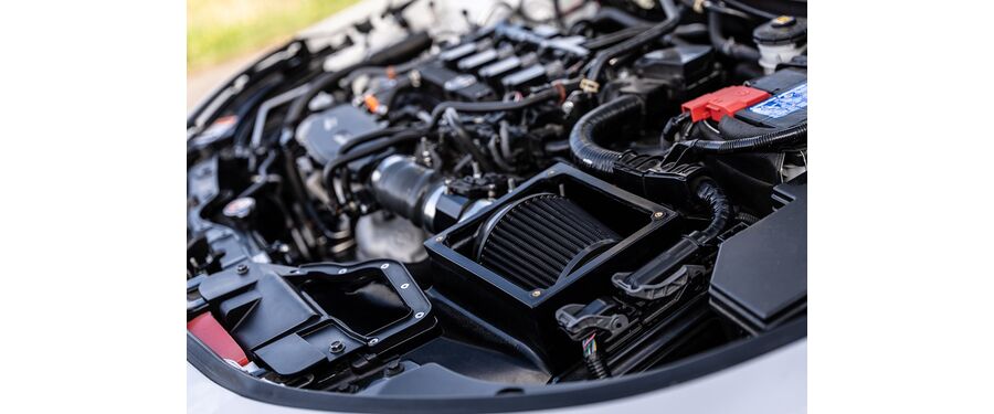 With our intake, you can run with the lid on or off. Off means more fun turbo noises