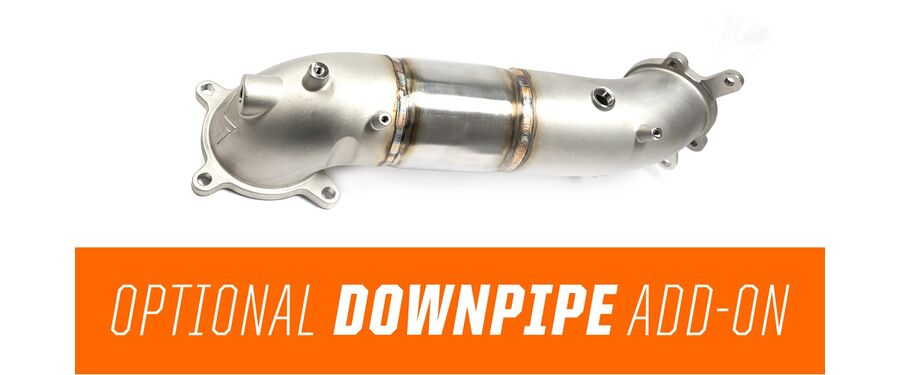 Our optional Downpipe make this the only turboback on the market from a single brand!